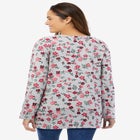 Perfect Printed Long-Sleeve V-Neck Tee image number null