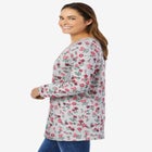 Perfect Printed Long-Sleeve V-Neck Tee image number null
