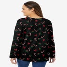 Perfect Printed Long-Sleeve V-Neck Tee image number null