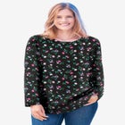 Perfect Printed Long-Sleeve V-Neck Tee image number null