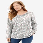 Perfect Printed Long-Sleeve V-Neck Tee image number null