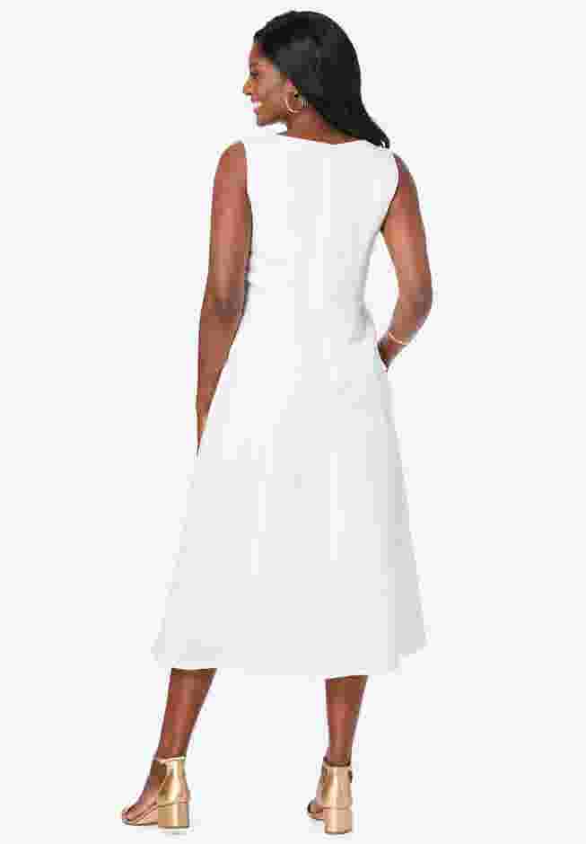 Linen Fit & Flare Dress image number 1