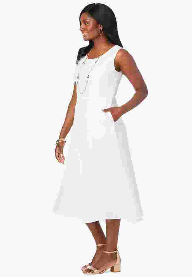 Linen Fit & Flare Dress image number 2