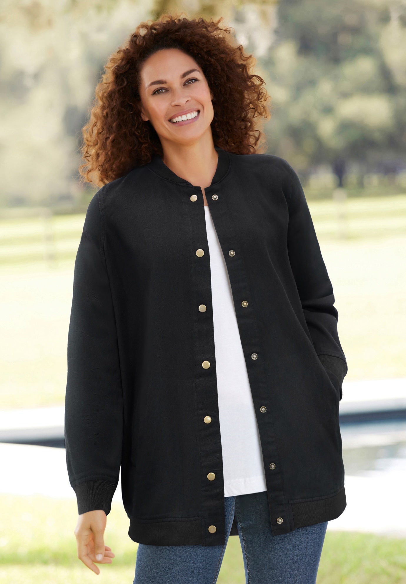 Denim Baseball Jacket image number 0