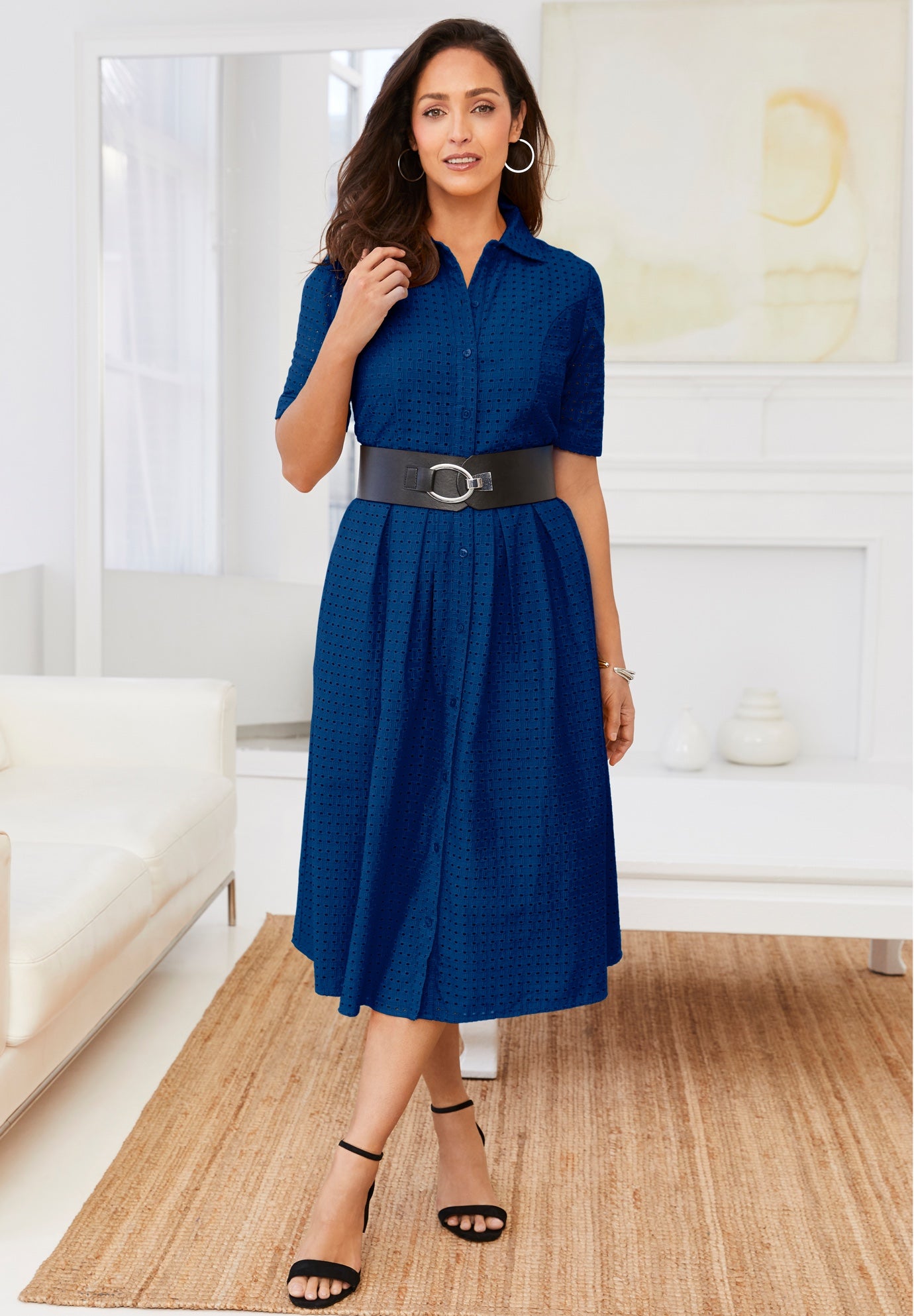 Eyelet Shirt Dress image number 0