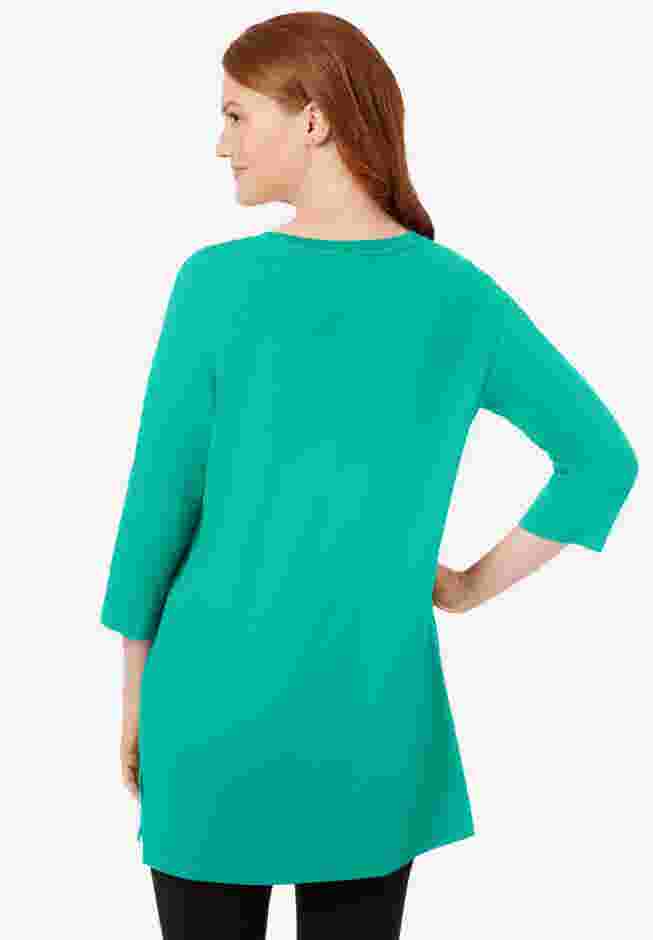 Perfect Three-Quarter-Sleeve Scoopneck Tunic image number 1