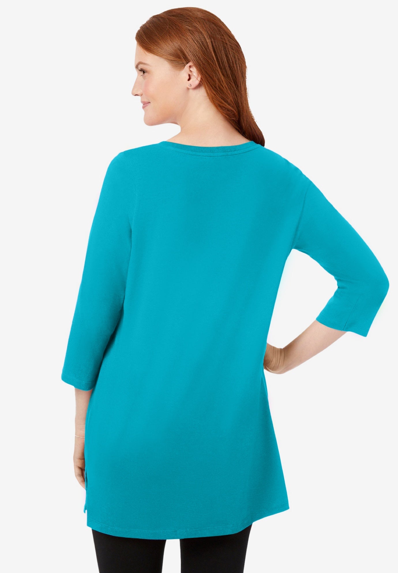 Perfect Three-Quarter-Sleeve Scoopneck Tunic image number 1