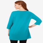 Perfect Three-Quarter-Sleeve Scoopneck Tunic image number null