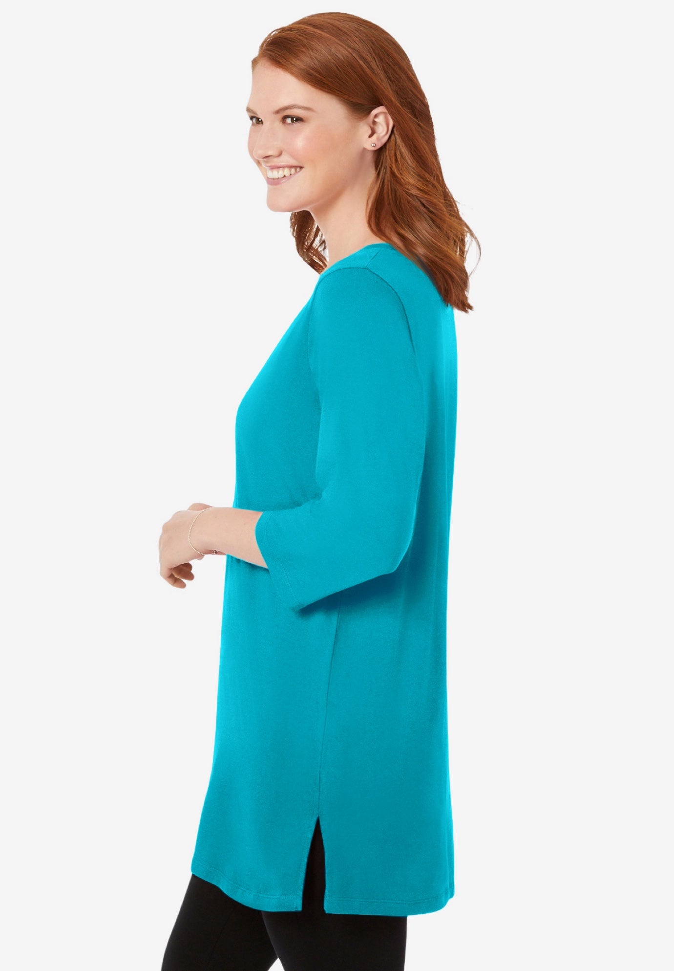 Perfect Three-Quarter-Sleeve Scoopneck Tunic image number 2