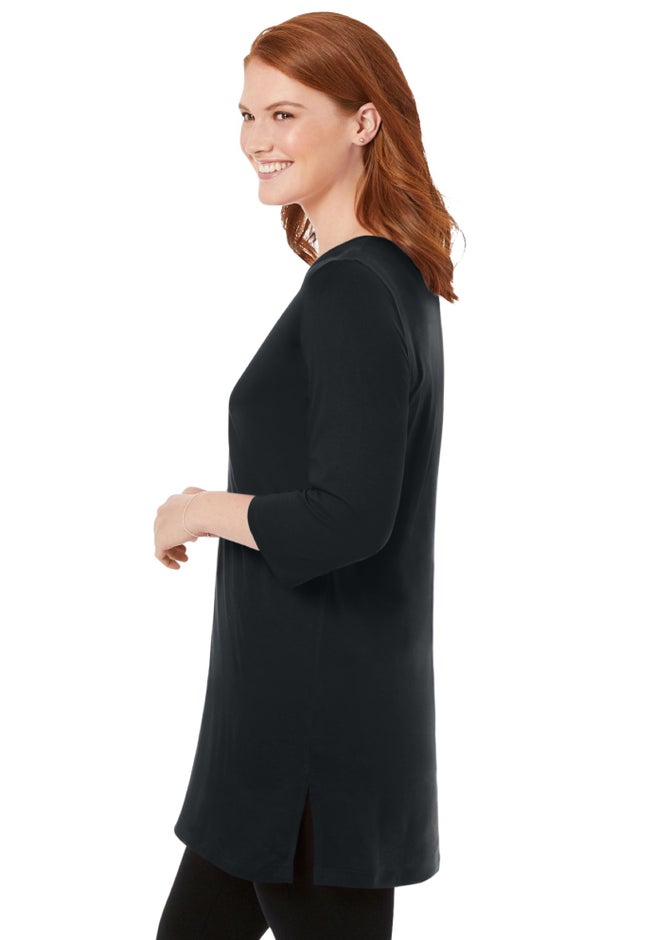 Perfect Three-Quarter-Sleeve Scoopneck Tunic image number 2