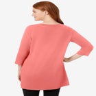 Perfect Three-Quarter-Sleeve Scoopneck Tunic image number null