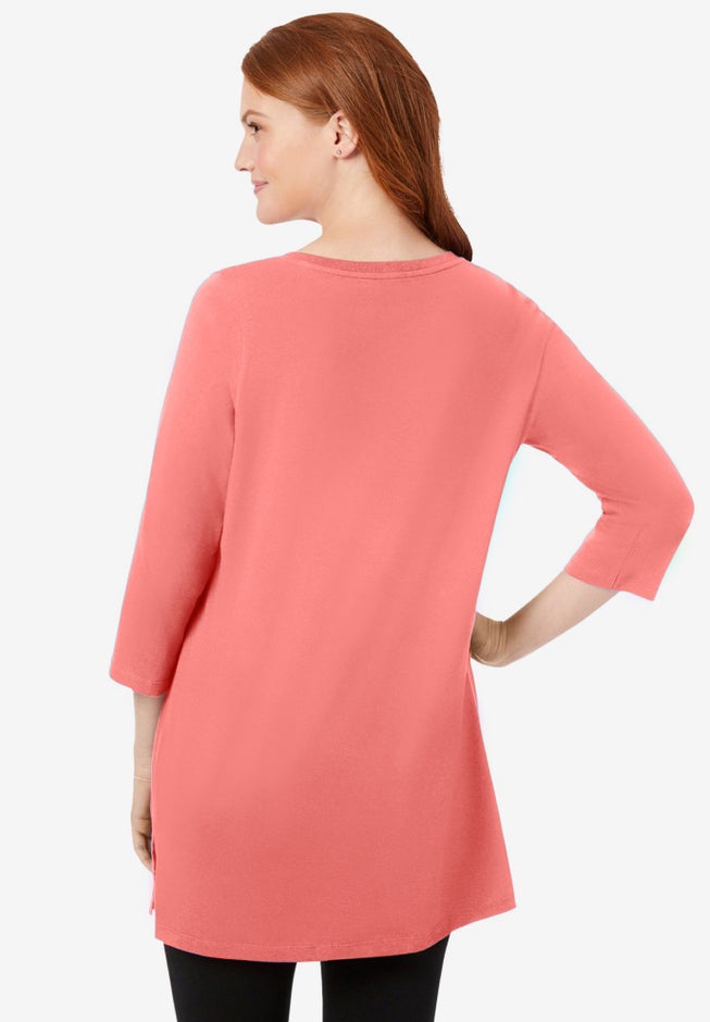 Perfect Three-Quarter-Sleeve Scoopneck Tunic image number 1