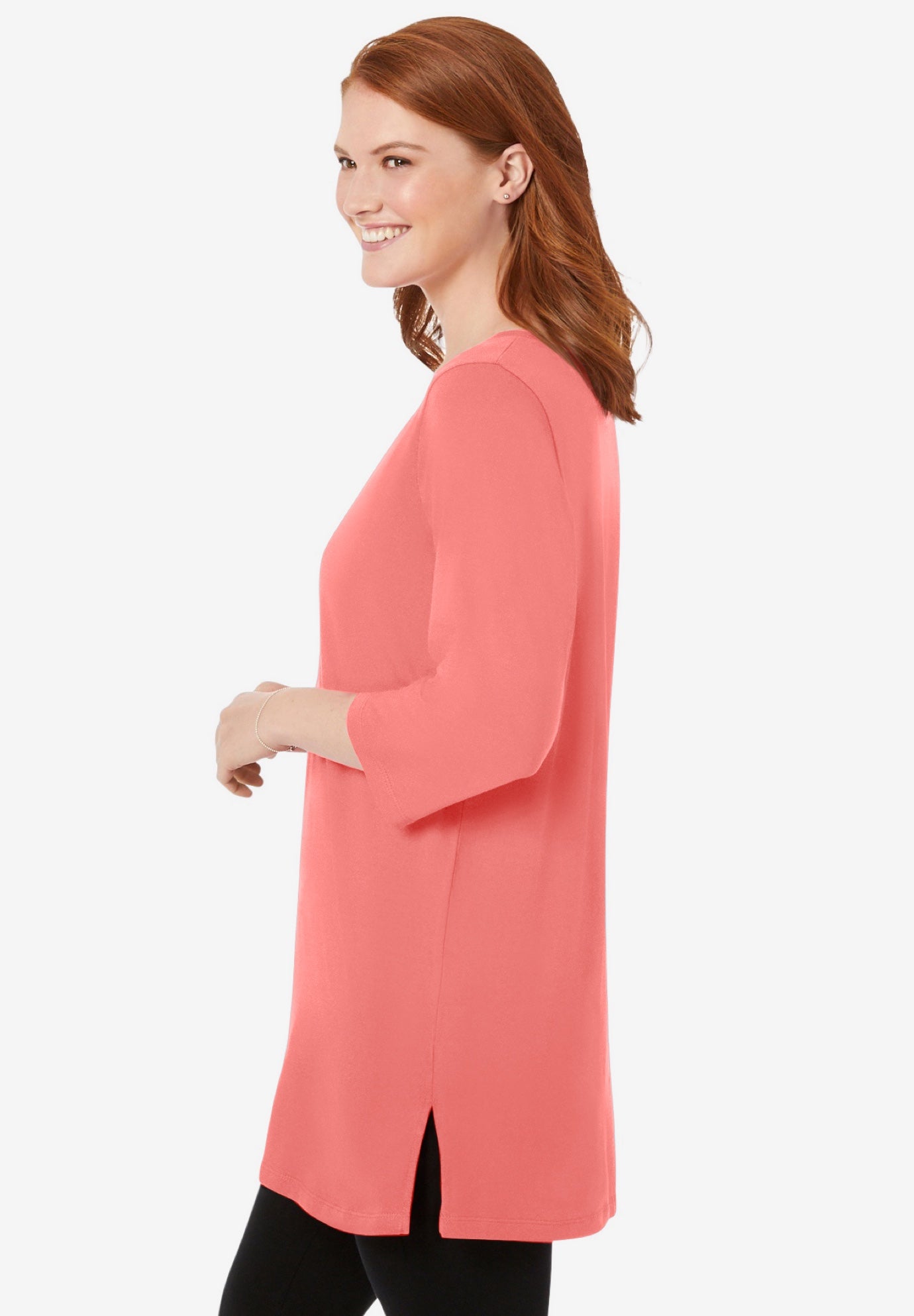 Perfect Three-Quarter-Sleeve Scoopneck Tunic image number 2
