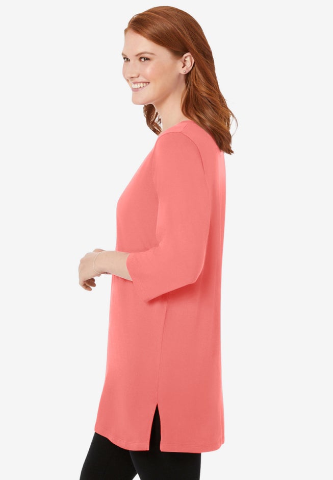 Perfect Three-Quarter-Sleeve Scoopneck Tunic image number 2
