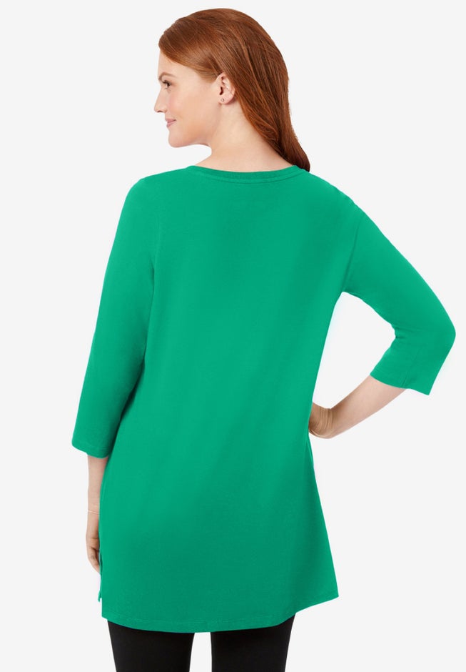 Perfect Three-Quarter-Sleeve Scoopneck Tunic image number 1