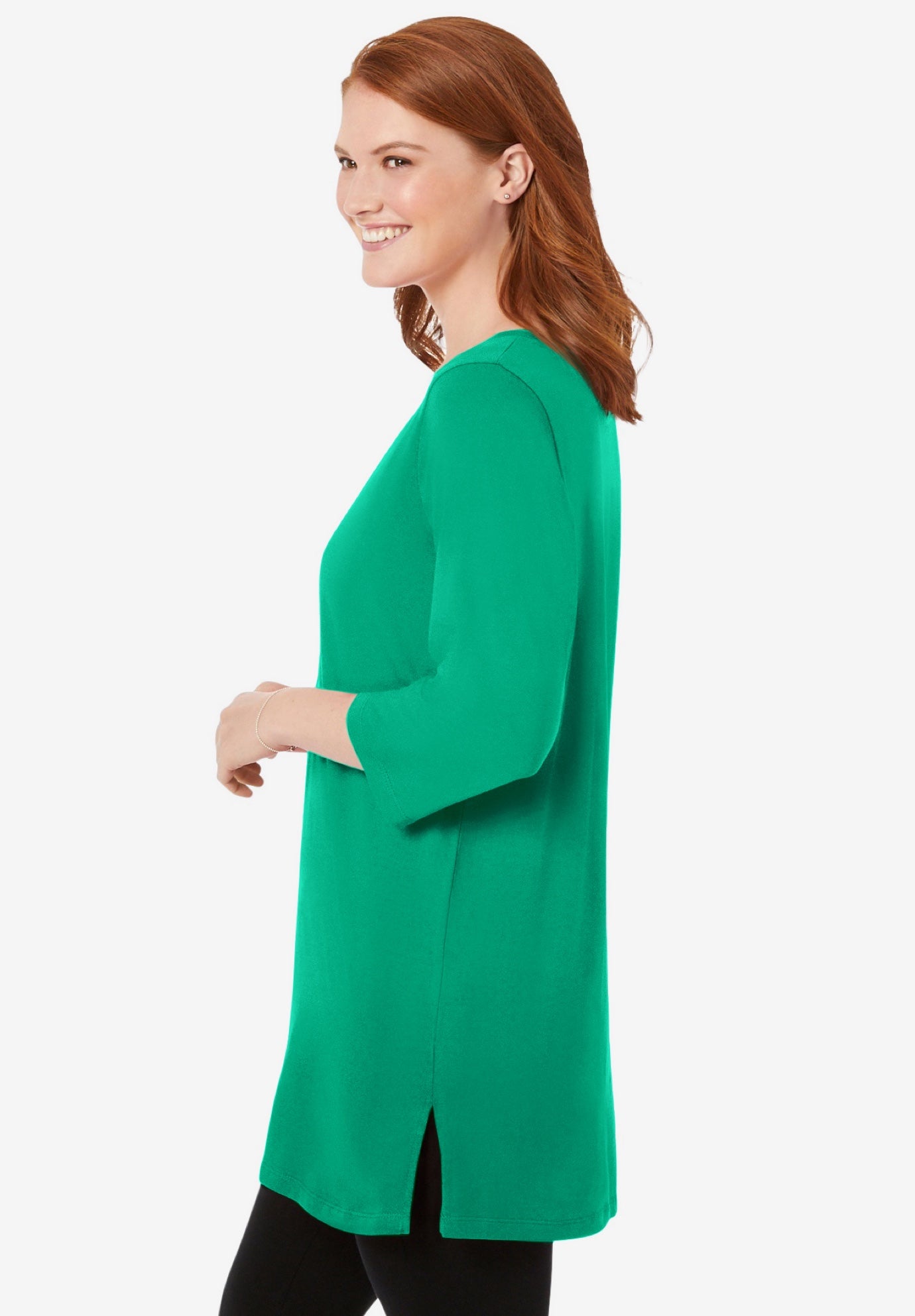 Perfect Three-Quarter-Sleeve Scoopneck Tunic image number 2