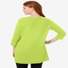 Perfect Three-Quarter-Sleeve Scoopneck Tunic image number null