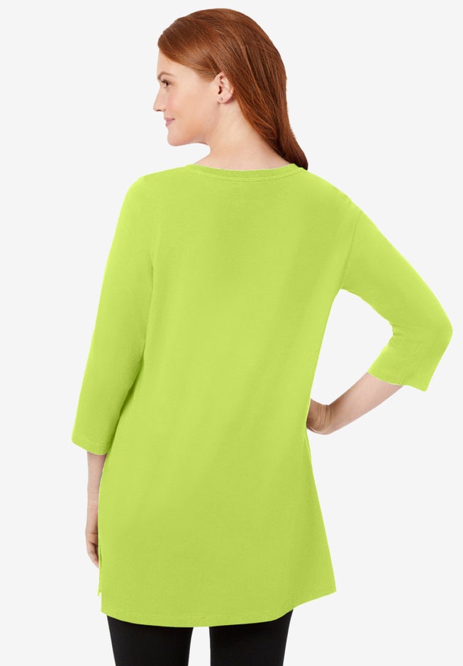 Perfect Three-Quarter-Sleeve Scoopneck Tunic image number 1