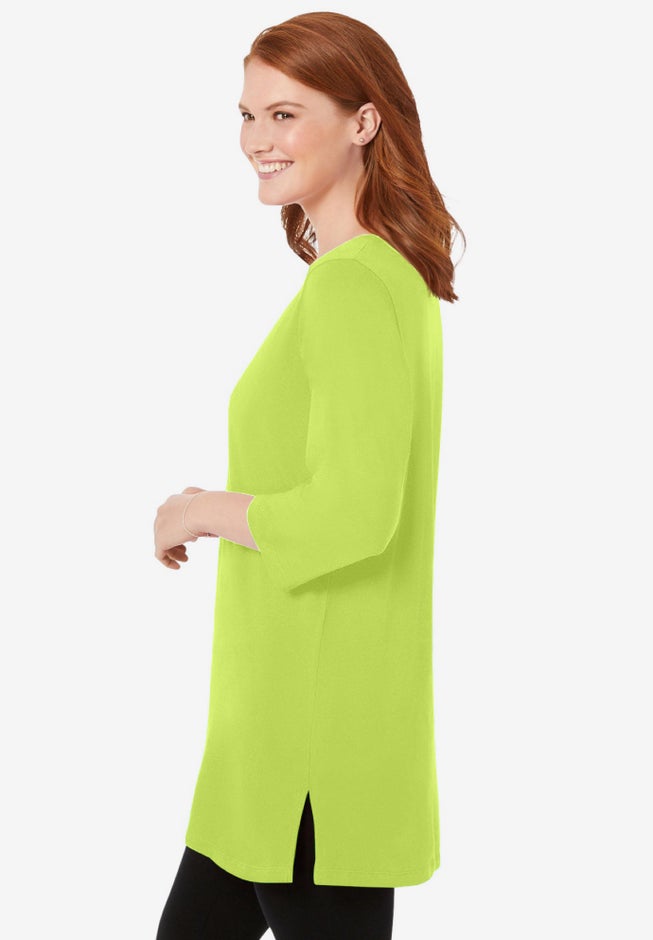 Perfect Three-Quarter-Sleeve Scoopneck Tunic image number 2