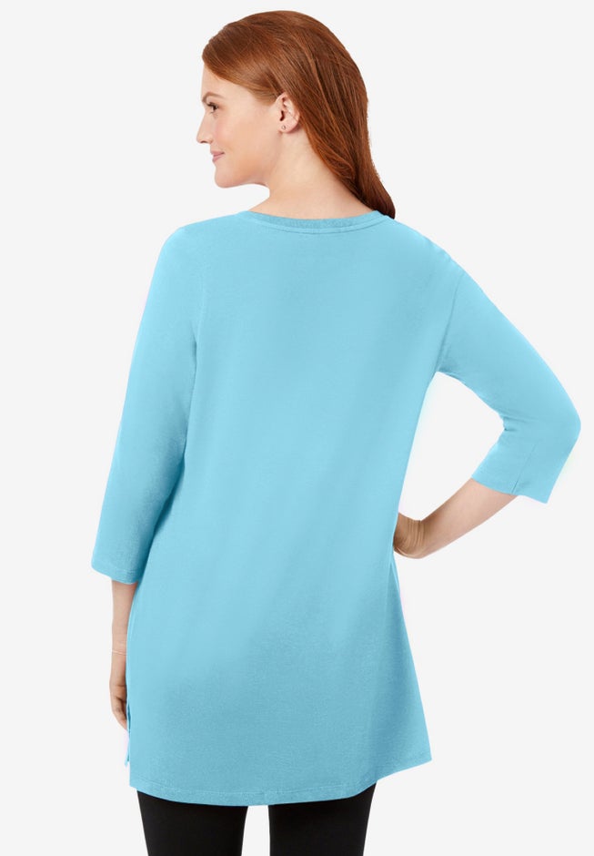Perfect Three-Quarter-Sleeve Scoopneck Tunic image number 1
