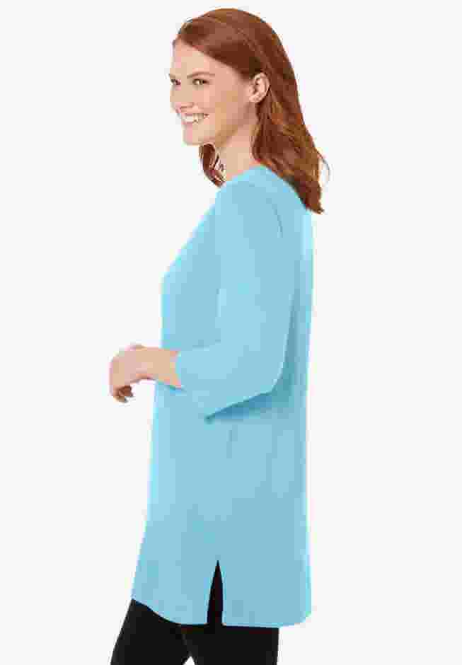Perfect Three-Quarter-Sleeve Scoopneck Tunic image number 2