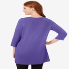 Perfect Three-Quarter-Sleeve Scoopneck Tunic image number null