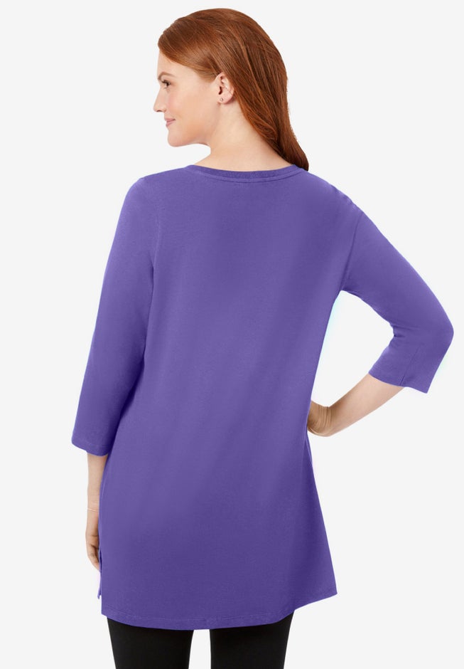 Perfect Three-Quarter-Sleeve Scoopneck Tunic image number 1
