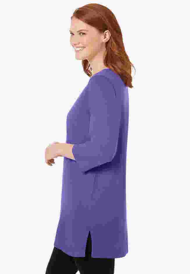Perfect Three-Quarter-Sleeve Scoopneck Tunic image number 2