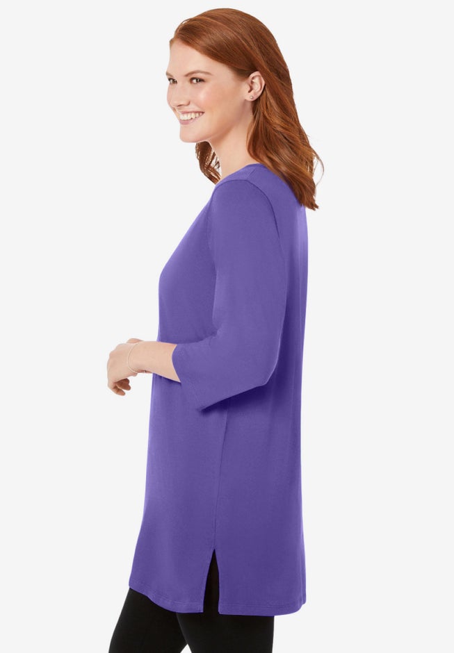 Perfect Three-Quarter-Sleeve Scoopneck Tunic image number 2