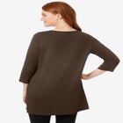Perfect Three-Quarter-Sleeve Scoopneck Tunic image number null