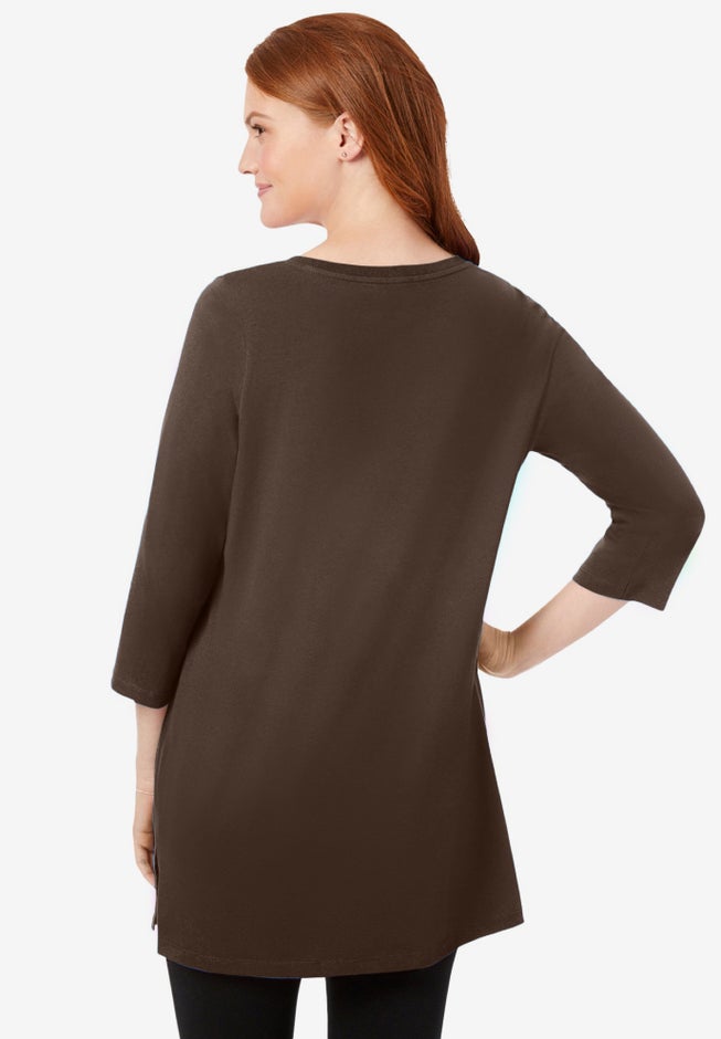 Perfect Three-Quarter-Sleeve Scoopneck Tunic image number 1