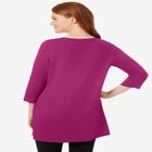 Perfect Three-Quarter-Sleeve Scoopneck Tunic image number null