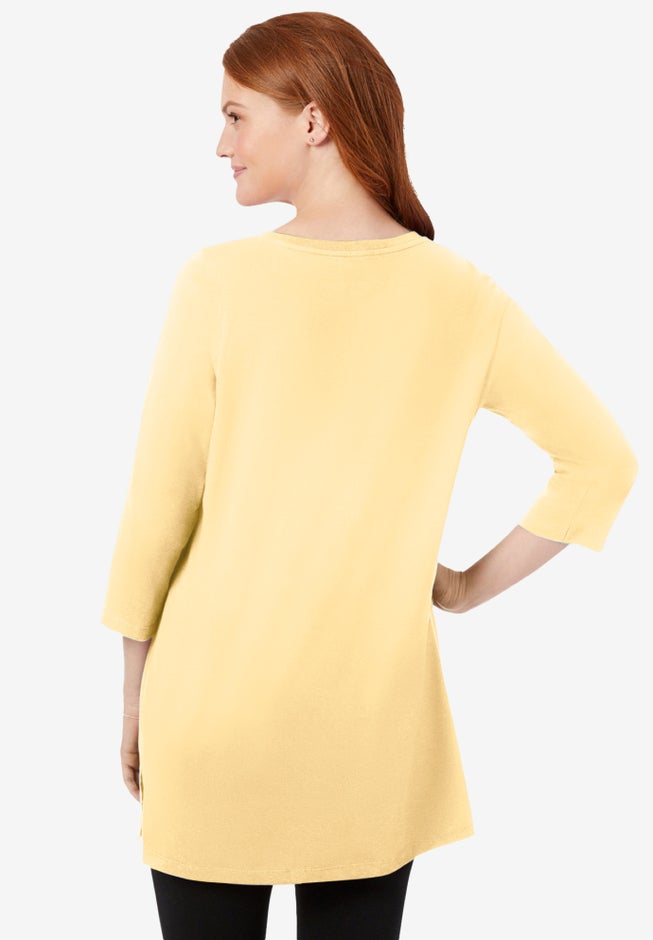 Perfect Three-Quarter-Sleeve Scoopneck Tunic image number 1