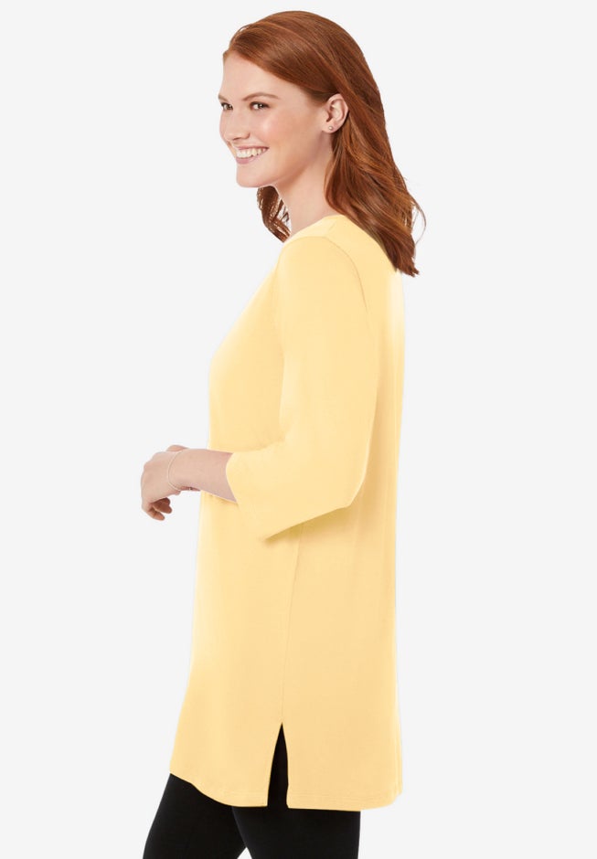 Perfect Three-Quarter-Sleeve Scoopneck Tunic image number 2