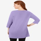 Perfect Three-Quarter-Sleeve Scoopneck Tunic image number null