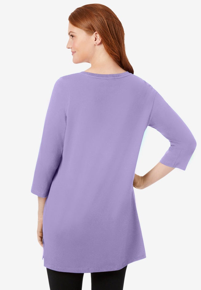 Perfect Three-Quarter-Sleeve Scoopneck Tunic image number 1