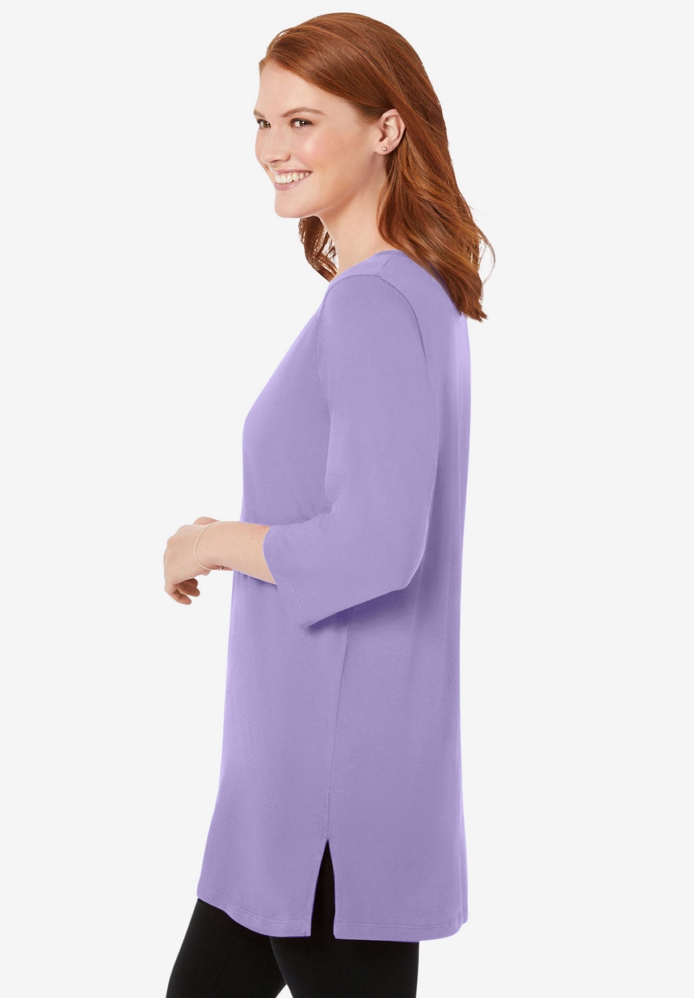Perfect Three-Quarter-Sleeve Scoopneck Tunic image number 2