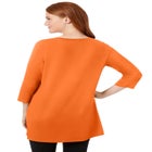 Perfect Three-Quarter-Sleeve Scoopneck Tunic image number null