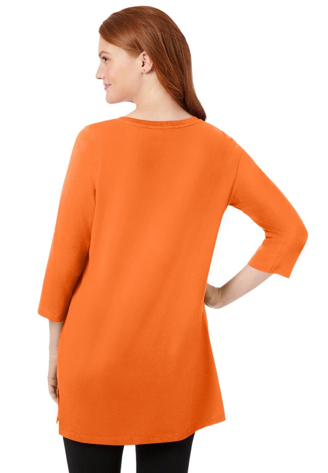 Perfect Three-Quarter-Sleeve Scoopneck Tunic image number 1