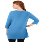 Perfect Three-Quarter-Sleeve Scoopneck Tunic image number null