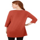 Perfect Three-Quarter-Sleeve Scoopneck Tunic image number null