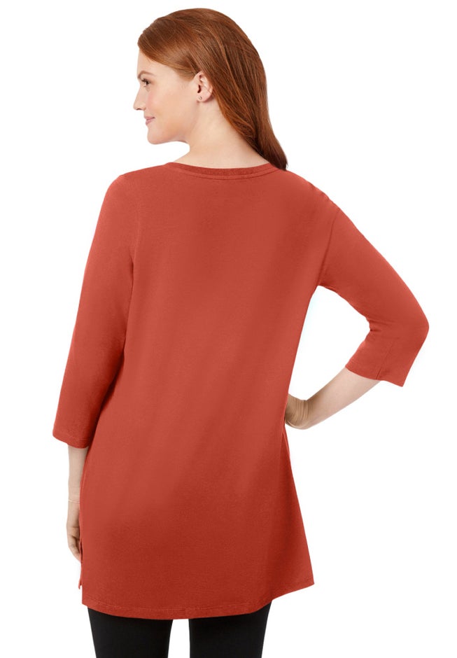 Perfect Three-Quarter-Sleeve Scoopneck Tunic image number 1