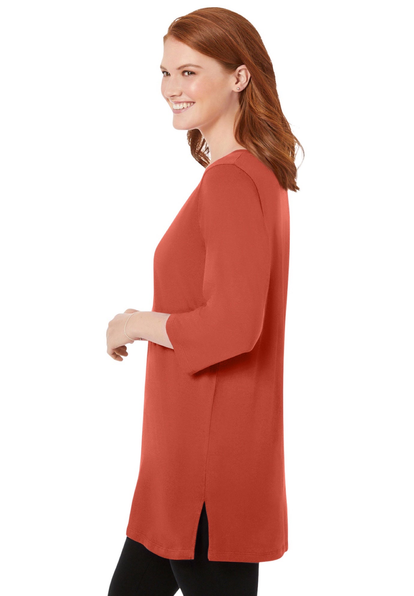 Perfect Three-Quarter-Sleeve Scoopneck Tunic image number 2