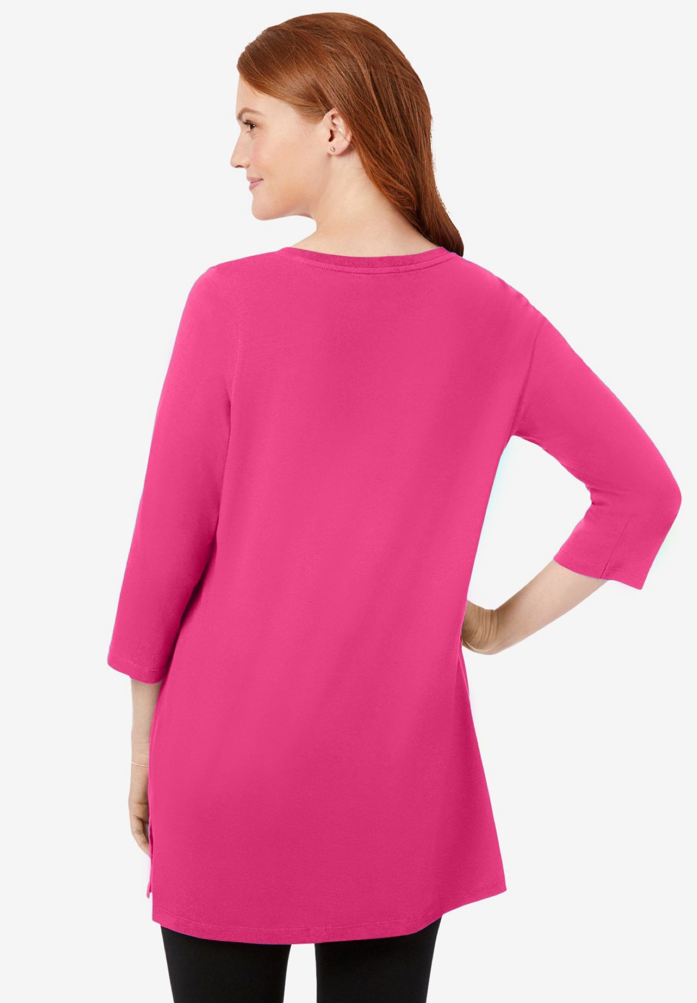 Perfect Three-Quarter-Sleeve Scoopneck Tunic image number 1