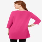 Perfect Three-Quarter-Sleeve Scoopneck Tunic image number null