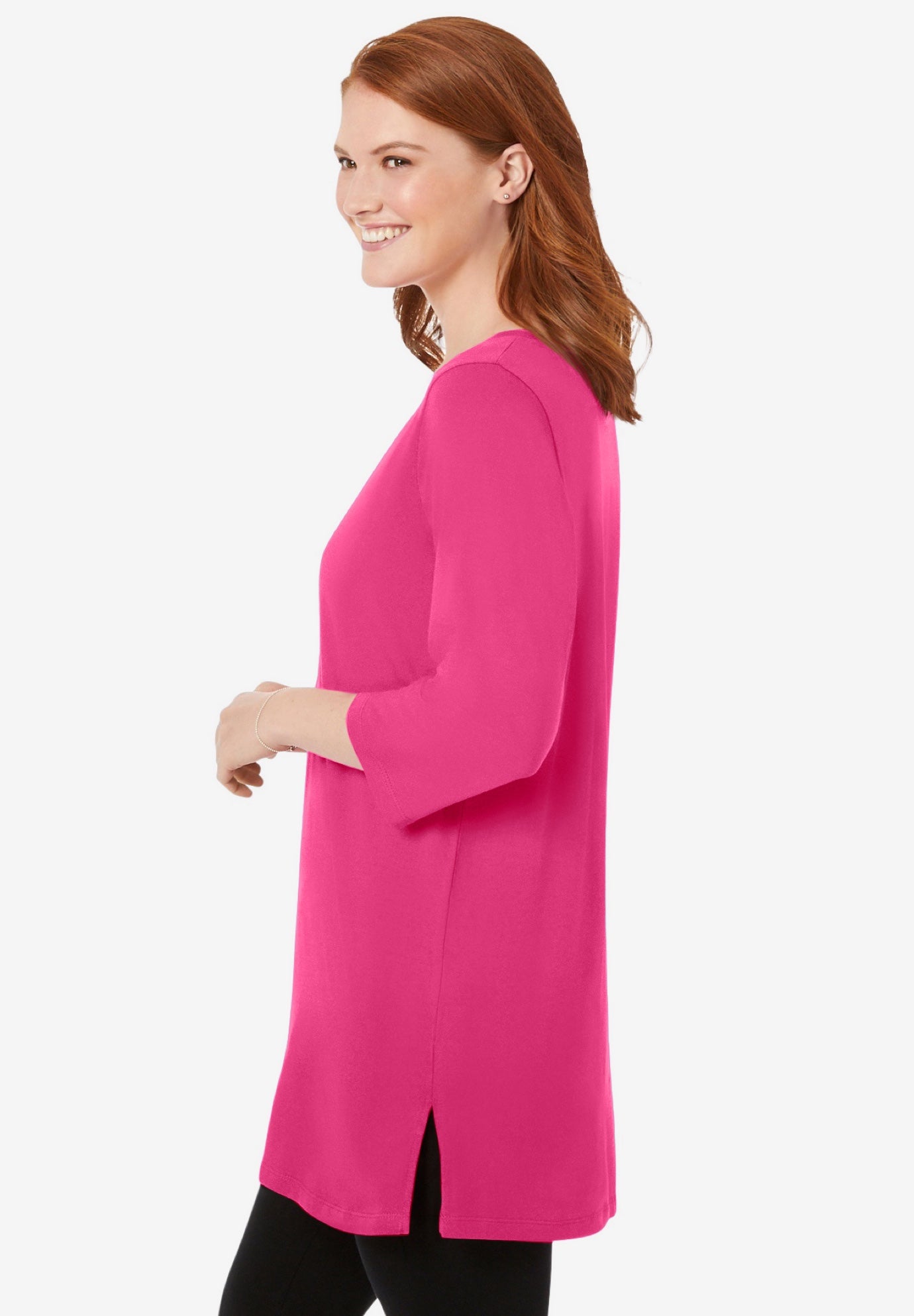 Perfect Three-Quarter-Sleeve Scoopneck Tunic image number 2