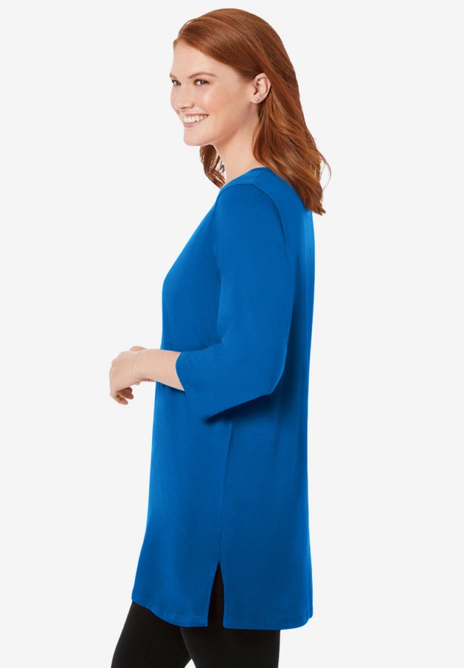 Perfect Three-Quarter-Sleeve Scoopneck Tunic image number 2