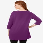 Perfect Three-Quarter-Sleeve Scoopneck Tunic image number null