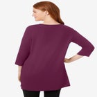Perfect Three-Quarter-Sleeve Scoopneck Tunic image number null