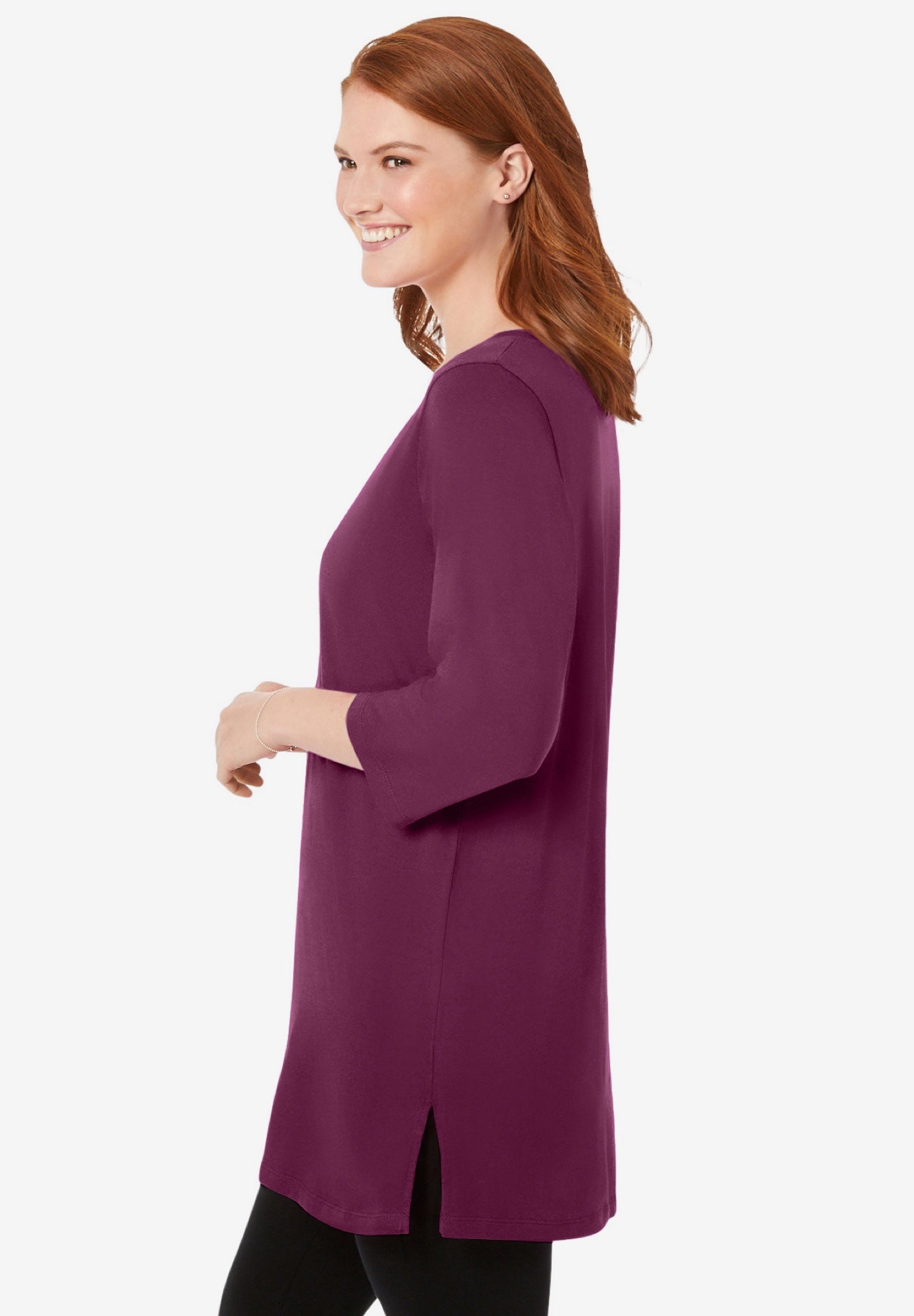 Perfect Three-Quarter-Sleeve Scoopneck Tunic image number 2